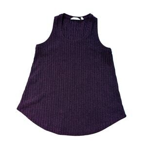 Athleta Women's XS Tiburon Tank Wild Raisin Heather‎ Ribbed Knit Top Purple